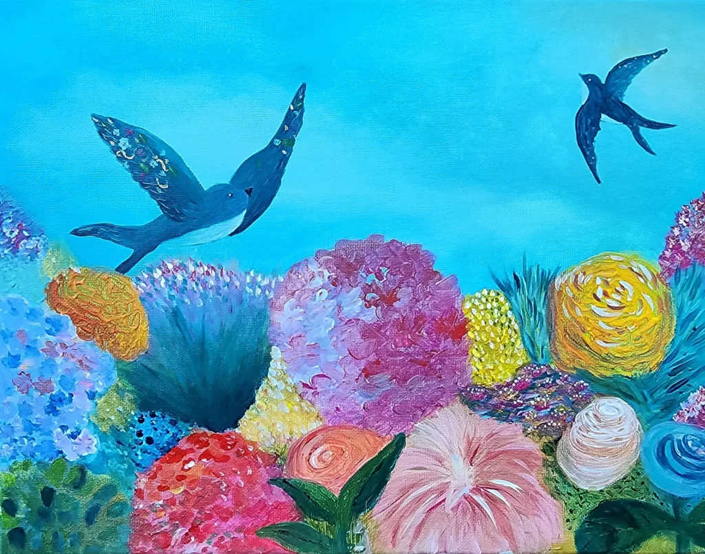 Liberté toile acrylique vibrante de couleur par LiseDeBruges